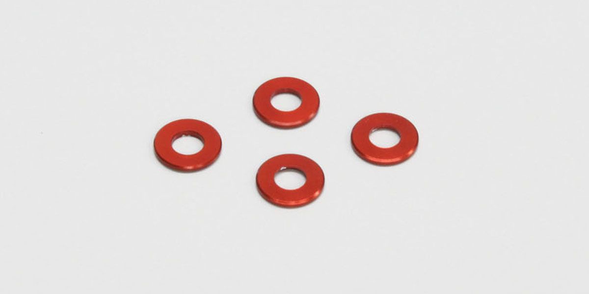[���ܼ�] KY97041-05R [KYOSHO] Aluminum Color (3x6x0.5mm/Red/4pcs)