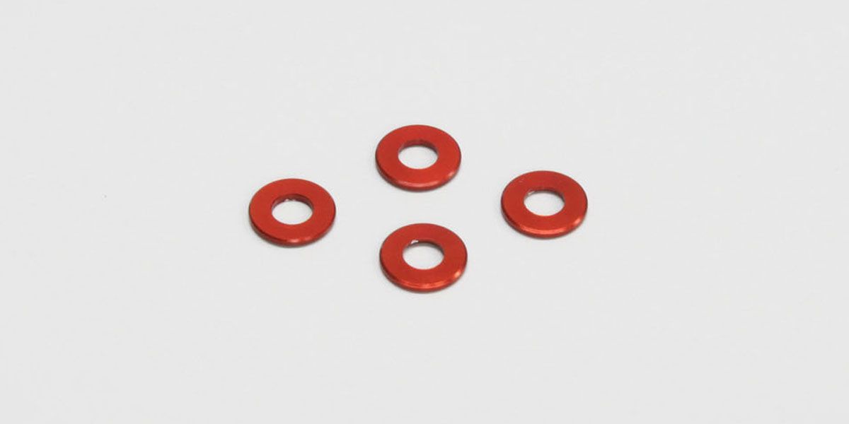 [���ܼ�] KY97042-075R [KYOSHO] Aluminum Color (3x6.5x0.75mm/Red/4pcs)