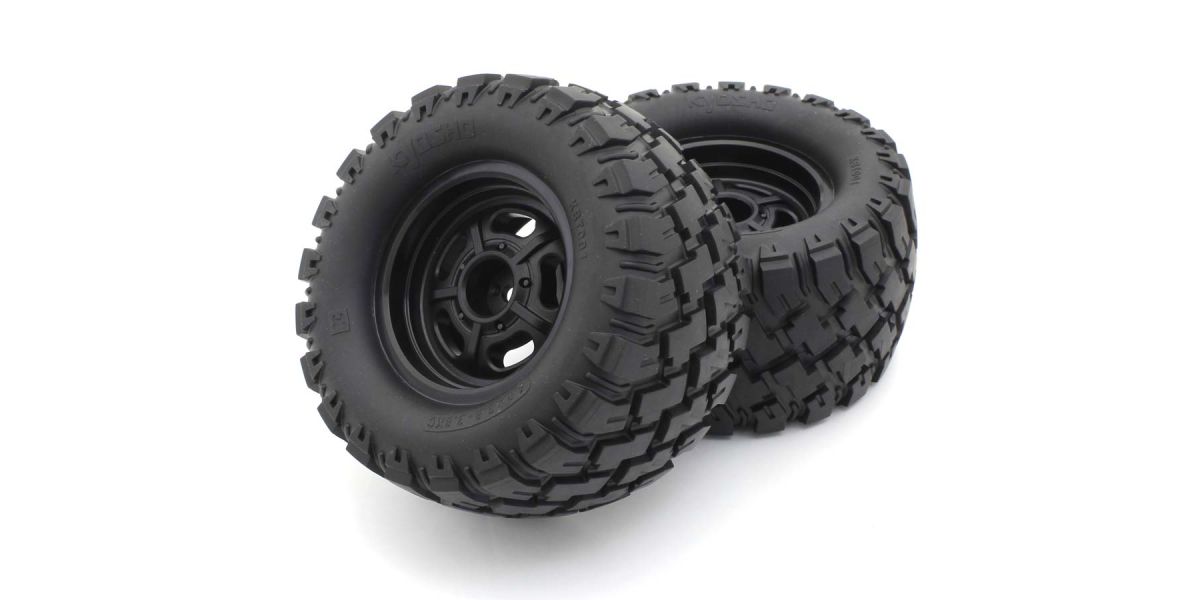 [���ܼ�] KYKBTH001BK [KYOSHO] Gluedtire + wheel (MAD WAGON VE/Black/2pcs)
