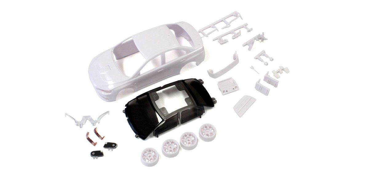 [���ܼ�] KYMZN184 [KYOSHO] LANCER EVO X White body set (w/Wheel/AWD)