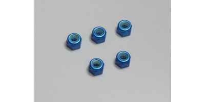 Nut(M3x4.3) Nylon (Aluminium/Blue/5pcs) 1-N3043NA-B