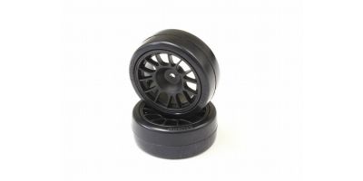 Drift Tire Rear(14-Spoke/Black/24mm/2p) FAT306BK