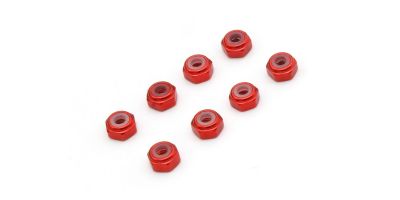 M2アルミナイロンカラーナット8個入り(レッド)MZW128R