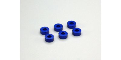 Aluminum Collar (3x7x3mm/Blue/6pcs) W0143