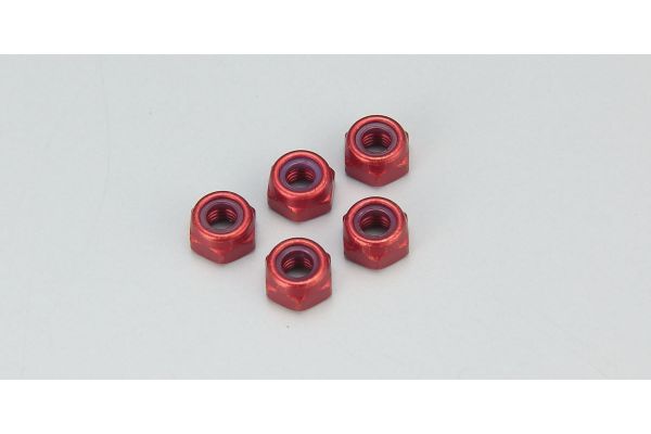 Nut(M3x3.3) Nylon (Aluminium/Red/5pcs) 1-N3033NA-R