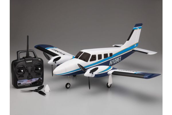 900mm Size Super Scale Flying Model PIPER PA34 VE29Twin readyset with battery and charger<Blue> 10961RSBC-BL