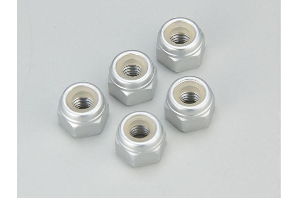 M4 Aluminium Nylon Nut(Silver)5pcs 1353