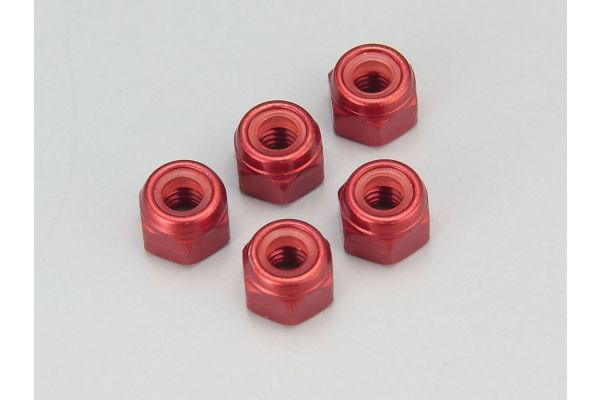 M4 Aluminium Nylon Nut(Red)5pcs 1355