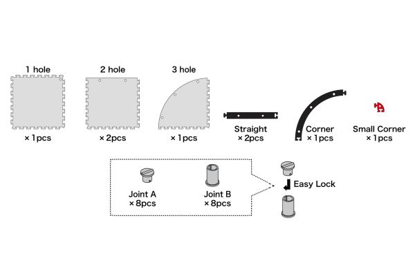 Mini-Z Carpet Track 50 Additional Corner (4pcs) 87214