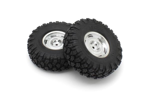 Complete Wheel & Tire Dish Silver Chrome (KC10/#40/2pcs) CLTH001SC-40
