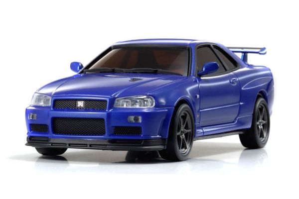 R/C EP RACING CAR NISSAN SKYLINE GT-R V-SpecII Nur (R34) Metallic Blue 32401MB