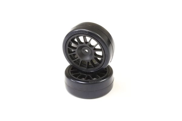 Drift Tire Front(14-Spoke/Black/24mm/2p) FAT305BK