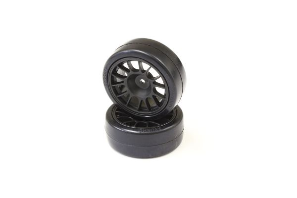 Drift Tire Rear(14-Spoke/Black/24mm/2p) FAT306BK