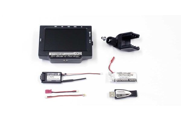 2.4GHz FPV System KYOSHO ONBOARD MONITOR with LiPo & USB Charger 82724BC