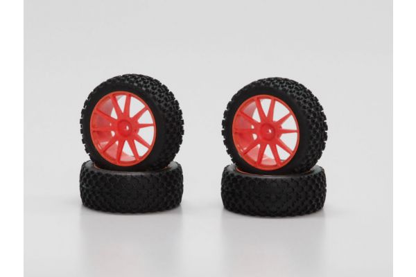 X-Pattern Tire With Wheel(Orange/Mini In IHTH03KO