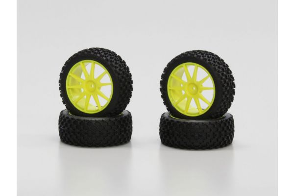 X-Pattern Tire With Wheel(Yellow/Mini In IHTH03Y