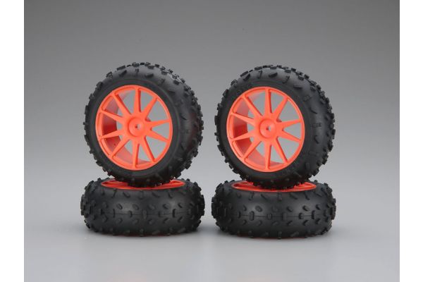 High Traction Tire With Wheel(Orange/Min IHTH06KO