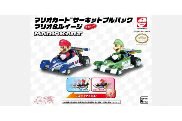 任天堂のキャラクターのマリオカート サーキットがプルバックモデルに