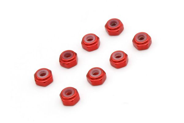 M2アルミナイロンカラーナット8個入り（レッド）MZW128R