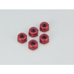 Nut(M3x3.3) Nylon (Aluminium/Red/5pcs) 1-N3033NA-R