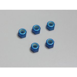 Nut(M3x4.3) Nylon (Aluminium/Blue/5pcs) 1-N3043NA-B