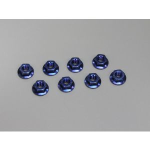 ナット(M4x4.5) フランジ (スチール/ブルー/8入)  1-N4045F-B