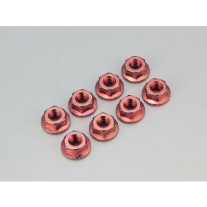ナット(M4x4.5) フランジ (スチール/レッド/8入)  1-N4045F-R