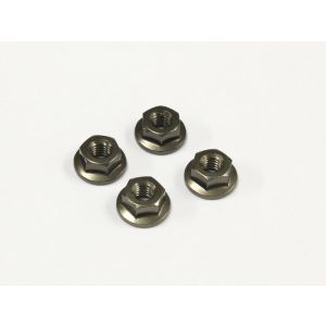 ナット(M4x4.5)フランジ (アルミ/ガンメタ/4入) 1-N4045FA-GM