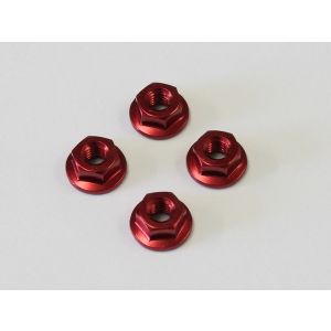 ナット(M4x4.5)フランジ(アルミ/レッド/4入) 1-N4045FA-R