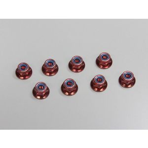 ナット(M4x5.6)フランジ ナイロン(スチール/レッド/8入)  1-N4056FN-R