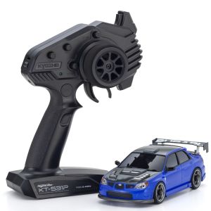 ミニッツAWD スバル インプレッサ エアロバージョン with カーボンボンネット メタリックブルー 32653BL