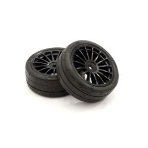 Premounted Tire FZ02(15-Spoke BK/M/2pcs) FATH702BKM