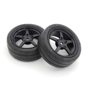 Glued TC Tire FZ02 (M/5-S Racing Wheel/BL/2p) FATH705BKMB