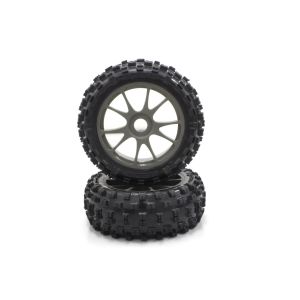 10スポークホイル接着済タイヤ(ガンメタ/KC/2入) IFTH004GMKCB