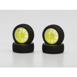 ホイル接着済Xパターンタイヤ(イエロー/ミニインファーノ)  IHTH03Y