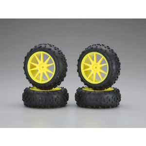 ホイル接着済ハイトラクションタイヤ(イエロー/ミニインファーノ)  IHTH06Y