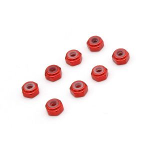 M2アルミナイロンカラーナット8個入り（レッド）MZW128R