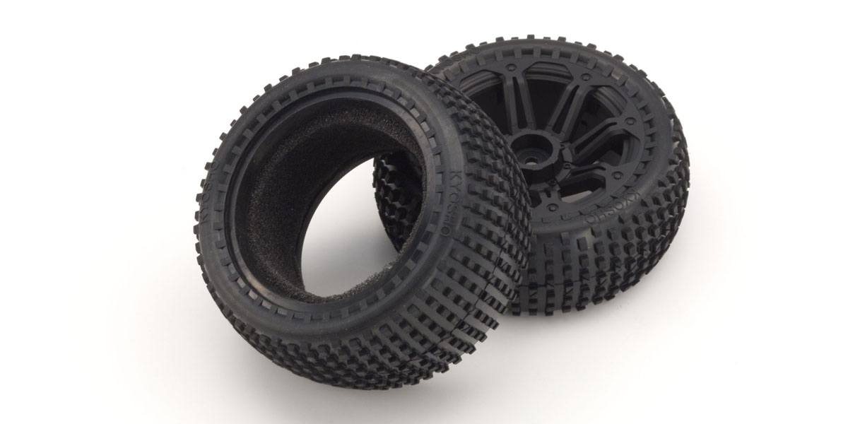Glued Black 2 Pack ARRMA AR550025 Sand Scorpion DB XL Rear Tire/Wheel 