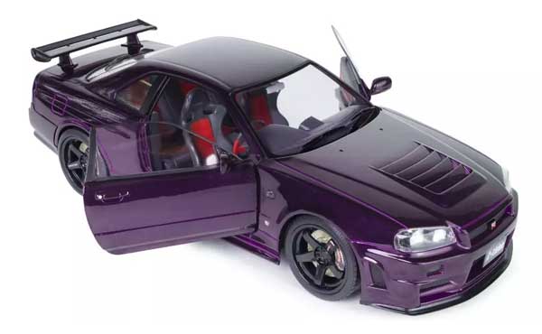 SOLIDOミニカー 1/18 日産 スカイライン GT-R (R34) Z-tune 1999 (パープル) 