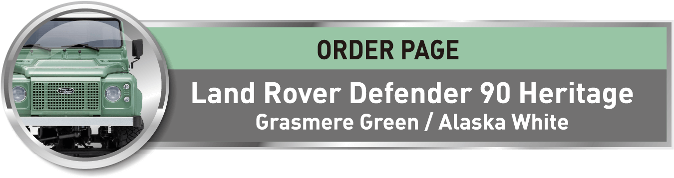 [ORDER PAGE] Land Rover Defender 90 Heritage Grasssmere Green / Alaska White